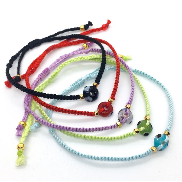 Handmade Glass Evil Eye Adjustable Bracelet 🧿 - Picture 5 of 13